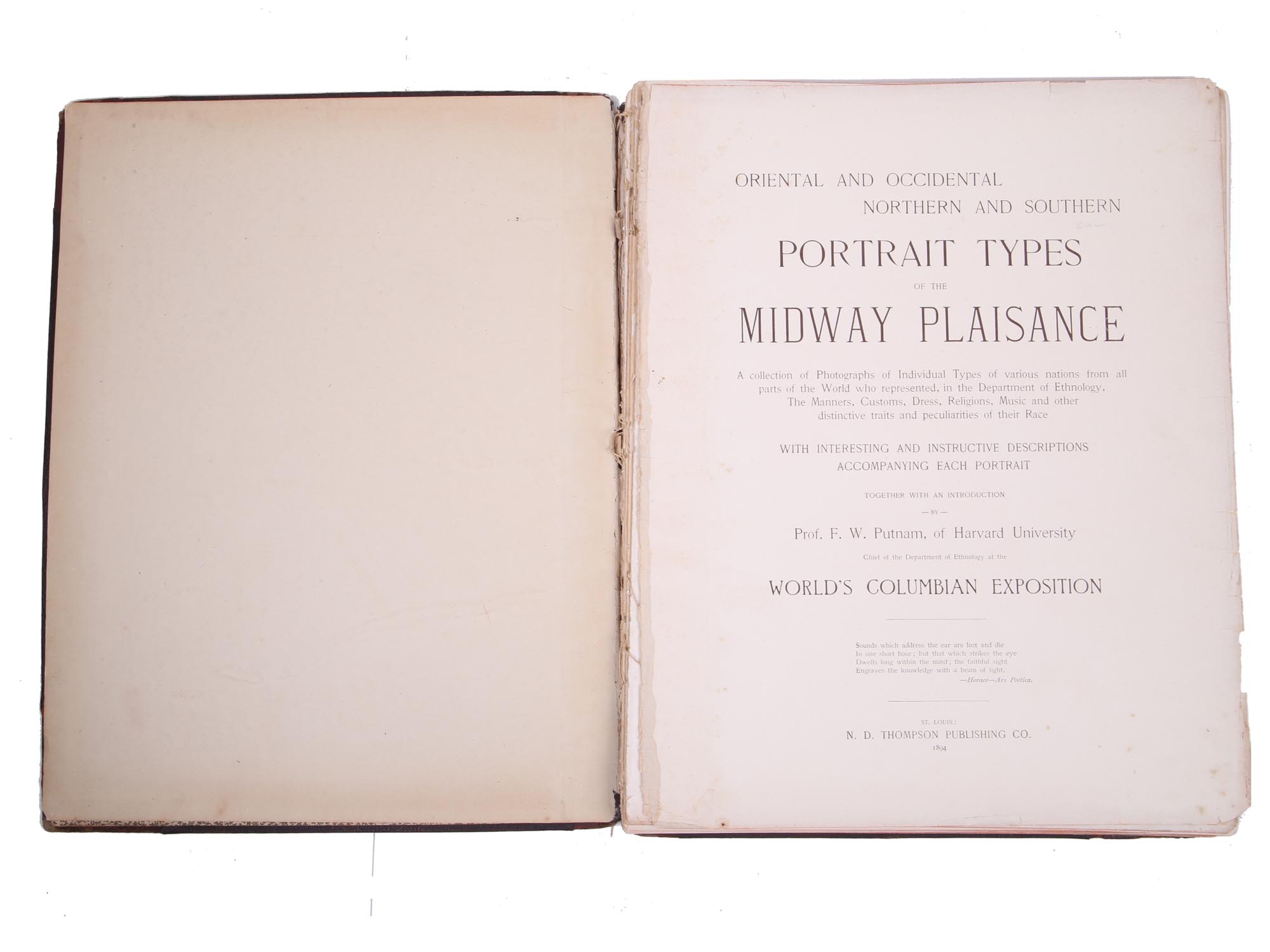 PORTRAITS TYPES OF THE MIDWAY PLAISANCE BOOK 1894 PIC-2
